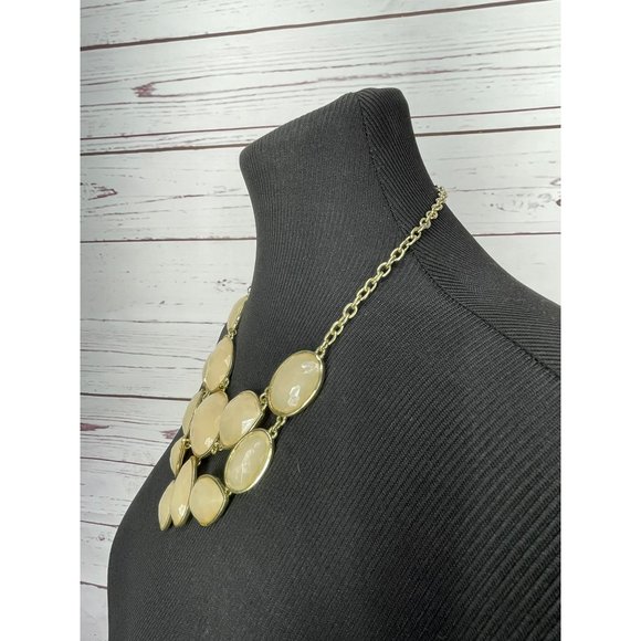 Vintage Peach‎ & Gold Toned Teardrop Statement Necklace - Picture 4 of 7